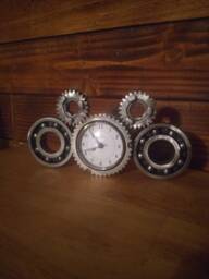 Custom Steel Gear Desk Clocks
