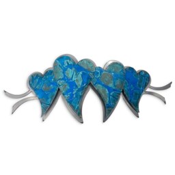 Family Of Hearts - 4 - Torch Cut Copper On Steel Wall Hanging - thumbnail 2