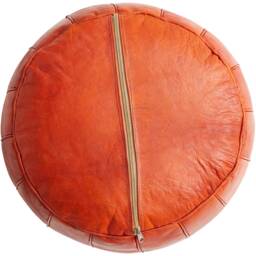 Summer Sale Deluxe Moroccan Saffron Leather Motif Pouffe, Handmade Artisan Ottoman Bean Bag Footstool, Floor Cushion - thumbnail 2