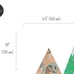 Mountains Wall Decal, Removable, Floral Pattern Peel & Stick, Wall Decor For Kids Room, Nursery, Self Adhesive #60 - thumbnail 2
