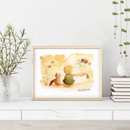Little Prince & Fox Watercolor Art Print - Digital Download - thumbnail 4