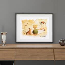 Little Prince & Fox Watercolor Art Print - Digital Download - thumbnail 2