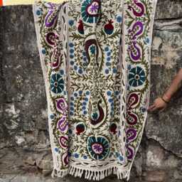 Boho Style Suzani Cotton Tnt Throw Blanket For Bed, Sofa & Living Room Decoration - thumbnail 2