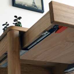 Oak Furniture Ulm With Container Unique Computer Desk Modern Mid Century Writing Small Solid Wooden Scandinavian Table - thumbnail 2