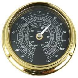 Tabic Prestige Solid Brass Thermometer With Jet Black Dial, Heavy Case - 1/2 Kg, Handmade in England - thumbnail 2