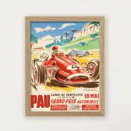 Vintage Pau Grand Prix Poster French Racing Car Wall Art Print - thumbnail 4