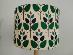 Green Retro Leaf Lampshade & Blue Leaves Tree Cotton Drum Lamp Shade Ceiling Pendant Or Table Floor Various Sizes