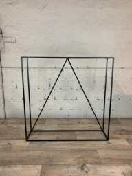 Handmade in The UK Raw Steel/Black V Detail Steel Top Industrial Style Minimal Narrow Console Hall Table Modern Thin Frame - thumbnail 1