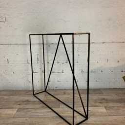 Handmade in The UK Raw Steel/Black V Detail Steel Top Industrial Style Minimal Narrow Console Hall Table Modern Thin Frame - thumbnail 2