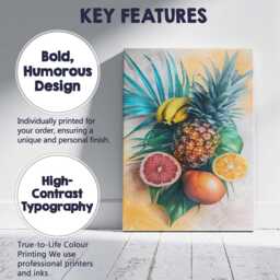 Tropical Pineapple Banana & Citrus Botanical Still Life Canvas Wall Art Print Decor Picture Ready To Hang - thumbnail 2