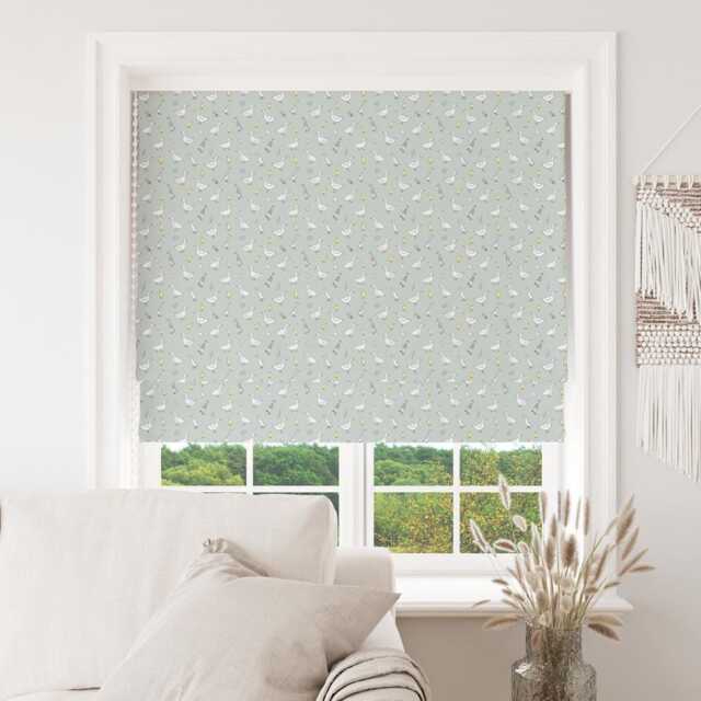 Custom Roman Blind - Emma Lawrence Duck Goose Eggshell , Made To Measure Window Treatment - image 1