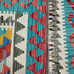 Multicolour Rug, Handmade Artisan Afghan Turkish Scandinavian Navajo Bohemian Flatweave Wool Kilim 153x99 cm - thumbnail 3