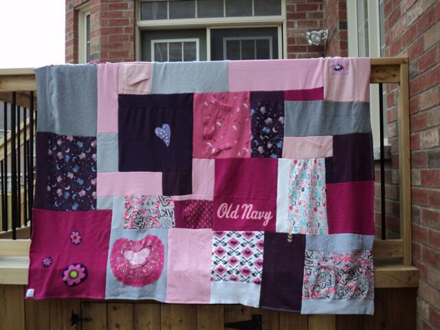 "Upcycled Sweatshirt Patchwork Blanket ""Double Lollie" - image 1
