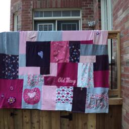 "Upcycled Sweatshirt Patchwork Blanket ""Double Lollie" - thumbnail 2