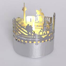 Dusseldorf Skyline Shadow Play Mesmerizing Candle Attachment - Perfect Souvenir & Gift For Fans Captivating Room Projection - thumbnail 4