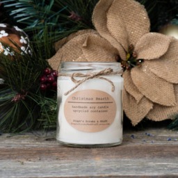 Christmas Tree Soy Candle, Rustic Decor, Scented Wax Mantle Holiday Candle - thumbnail 3