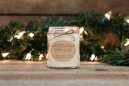 Christmas Tree Soy Candle, Rustic Decor, Scented Wax Mantle Holiday Candle - thumbnail 1