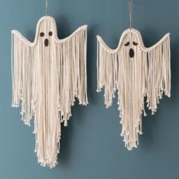 Ghost Macrame, Home Decor Gothic, Halloween Decor, Gothic Bedroom, Dark Academia Wall Art, Party Art V73 - thumbnail 1