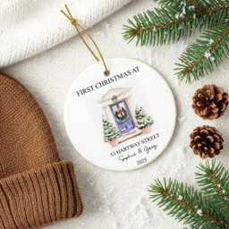 Personalised New Home Bauble, Christmas Ornament 2025, First in Our Ornament, Decor For Couple - thumbnail 2