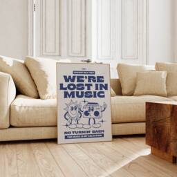 Lost in Music Inspired Art Print, Lyrics Wall Art, Music, Retro Disco - thumbnail 1