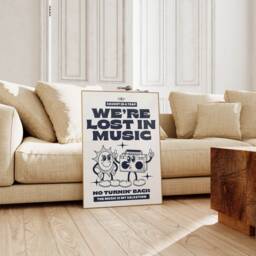 Lost in Music Inspired Art Print, Lyrics Wall Art, Music, Retro Disco - thumbnail 3
