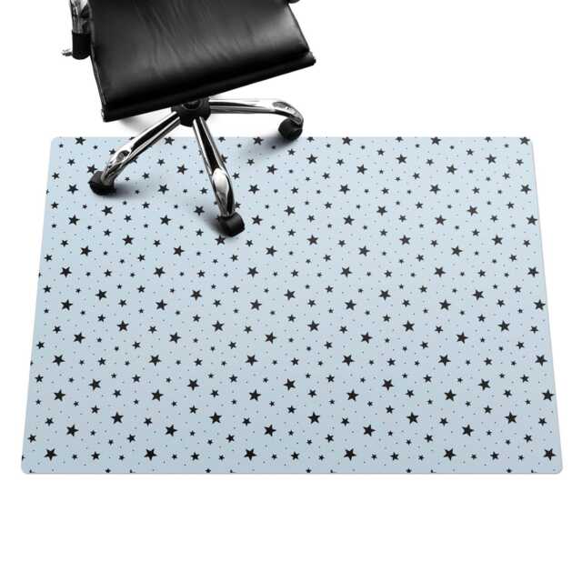 stars On The Background Office Chair Floor Protector, Blue Desk Mat, Pattern Vinyl Gaming Mat - image 1