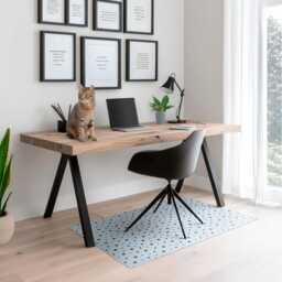 stars On The Background Office Chair Floor Protector, Blue Desk Mat, Pattern Vinyl Gaming Mat - thumbnail 3