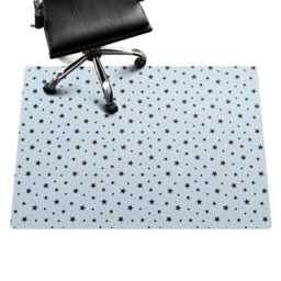 stars On The Background Office Chair Floor Protector, Blue Desk Mat, Pattern Vinyl Gaming Mat