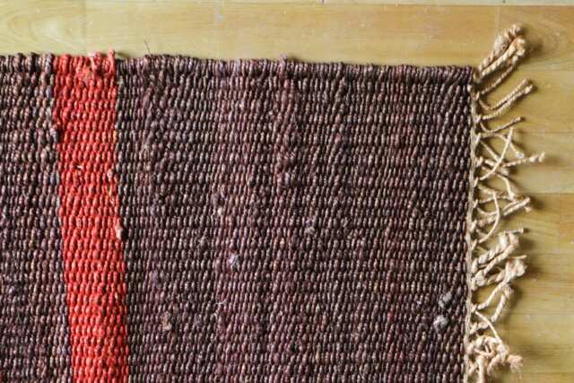 Handwoven Jute Rug Small Wavy Striped Mat - 3x2 Ft - image 1