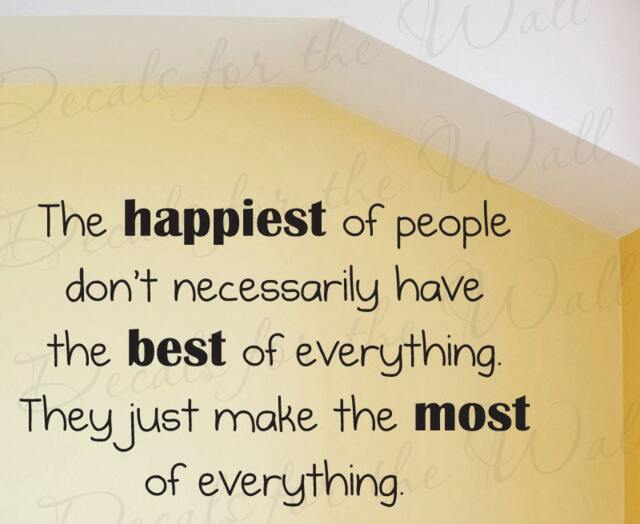 The Happiest People Make Most Everything Inspirational Adhesive Vinyl Quote Art Large Wall Lettering Decal Decoration Sticker Decor J99 - image 1