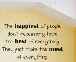 The Happiest People Make Most Everything Inspirational Adhesive Vinyl Quote Art Large Wall Lettering Decal Decoration Sticker Decor J99 - thumbnail 1