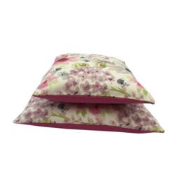 Floral Linen Throw Pillow Cover Pink Purple Botanical Cushion - thumbnail 3