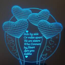 Hearts 3D Illusion Smart App Control Night Light Bluetooth, Music, 7&16M Color Mobile App, Made in UK - thumbnail 2