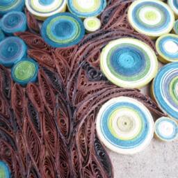 Teal Green Quilled Paper Tree Handmade Wall Art - thumbnail 2
