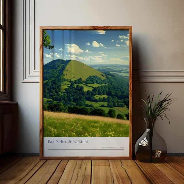 Shropshire Hills Poster Earl's Hill Landscape Art Print - image 1