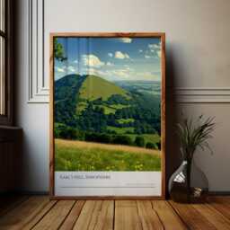 Shropshire Hills Poster Earl's Hill Landscape Art Print - thumbnail 1