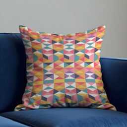 Pastel Geometric Cushion Cover, 3D Cube Pattern Throw Pillowcase, Fun Modern Decor, 18x18 - thumbnail 3
