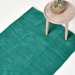 Luxury Handmade Cotton Chenille Rug Soft Washable Reversible Floor Mat - thumbnail 4