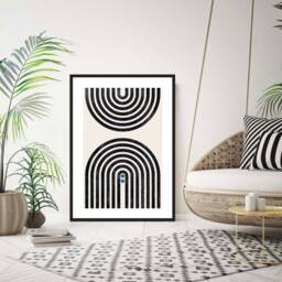 Neutral Prints, Arch Wall Print, Boho Abstract Scandinavian Art, Scandi Decor, Minimalist, Rainbow, Modern Art - thumbnail 2