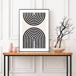 Neutral Prints, Arch Wall Print, Boho Abstract Scandinavian Art, Scandi Decor, Minimalist, Rainbow, Modern Art - thumbnail 1