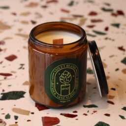 Lavender Soy Candle Violet Dreams Aromatherapy, Wooden Wick - 9Oz - thumbnail 2