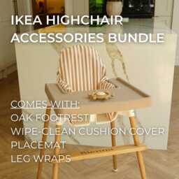 Ikea Antilop Highchair Accessories Bundle - Taupe Stripe - thumbnail 1
