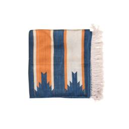 Handmade Cotton Striped Area Rug Natural Dyed Kilim Dhurrie - thumbnail 3
