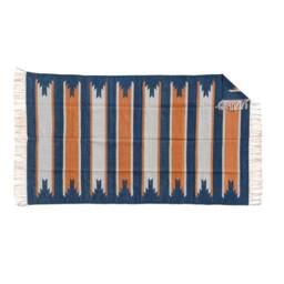 Handmade Cotton Striped Area Rug Natural Dyed Kilim Dhurrie - thumbnail 2