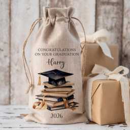 Personalised Bottle Bag, Graduation Class Of 2026, Wine Bottle University Keepsake Gift - thumbnail 2