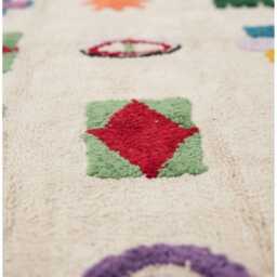 Handwoven Wool Kilim Rug - Colorful Abstract Symbols, Boho Tribal Berber Area - thumbnail 3