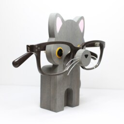 Russian Blue Cat Eyeglass Stand/Grey Glasses Holder - thumbnail 2