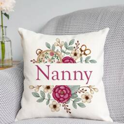 Nan Floral Cushion - Nanny Gift - thumbnail 2