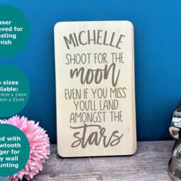 Shoot For The Moon Plaque Inspiring Nursery Children's Room Wall Decor Home Housewarming New Baby Gift - thumbnail 3