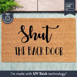 Shut The Back Door - Reminder Welcome Mat Custom Coir Doormat Cute & Funny Memoru - thumbnail 1